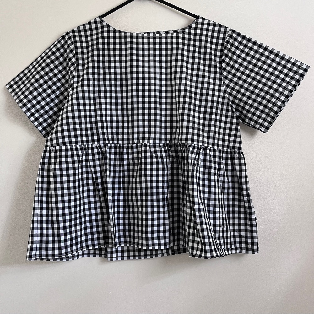 Tradlands Gingham Peplum Blouse